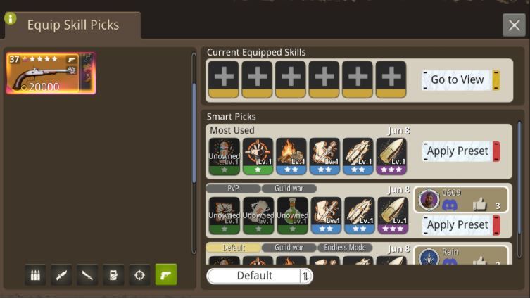Equip Skill Picks Improvements