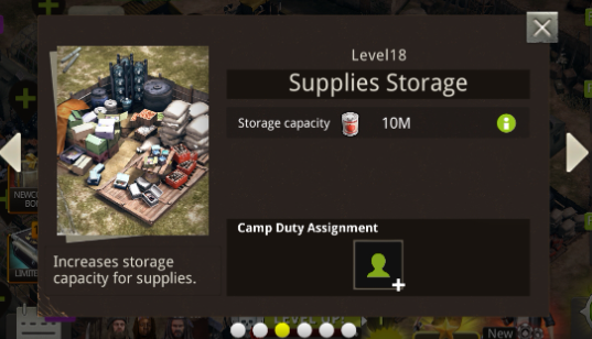 Supplies Storage / Camp Duty Assignment