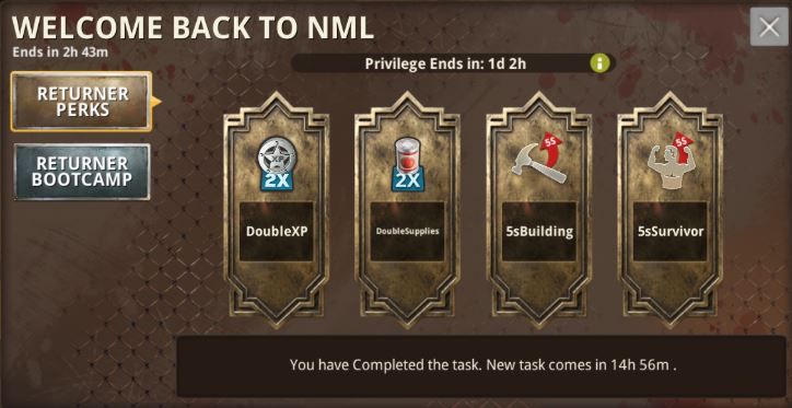 returning perks